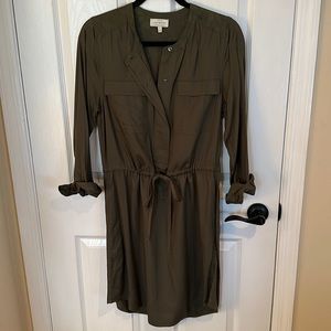 Army green shirt dress